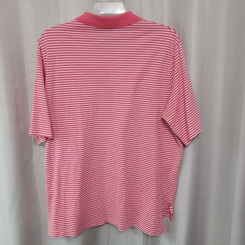 Ralph Lauren Polo Golf Short Sleeve Polo Shirt Men's Size XL Pink White Striped